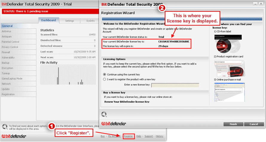 Bitdefender Lizenzschlüssel und Lizenzverlängerung