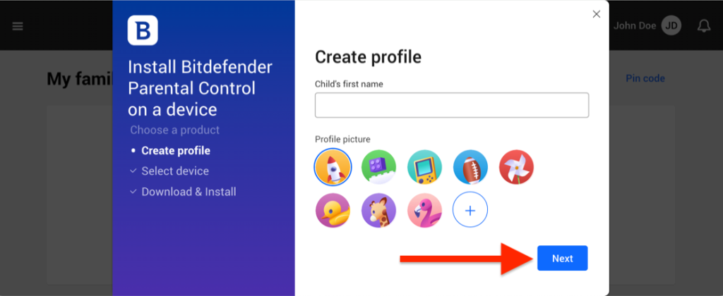 Create profile