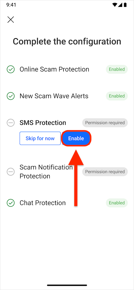 SMS-Schutz - einrichten Scam Copilot Android