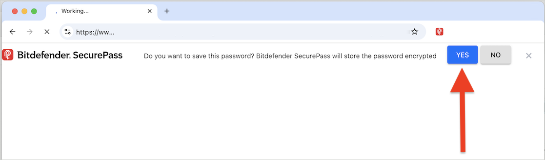 Bitdefender SecurePass Aufforderung zum automatischen Speichern